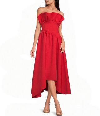 ELLIATT Laurel Ruffled Strapless Maxi Dress - L | Dillard's