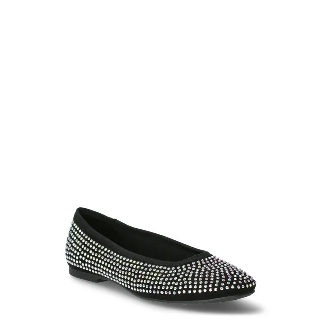 No Boundaries Women's Rhinestone Ballet Flats | Walmart (US)