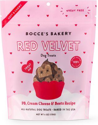 Bocce's Bakery Red Velvet PB, Cream Cheese, & Beets Recipe Soft & Chewy Dog Treats, 6-oz bag | Chewy.com