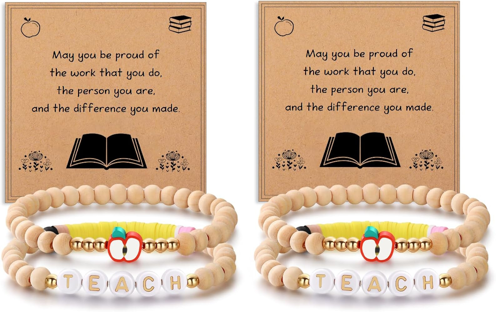 Korotho Teacher Gifts for Women, Pencil Teacher Appreciation Bracelets Thank You Gift End of The ... | Amazon (US)