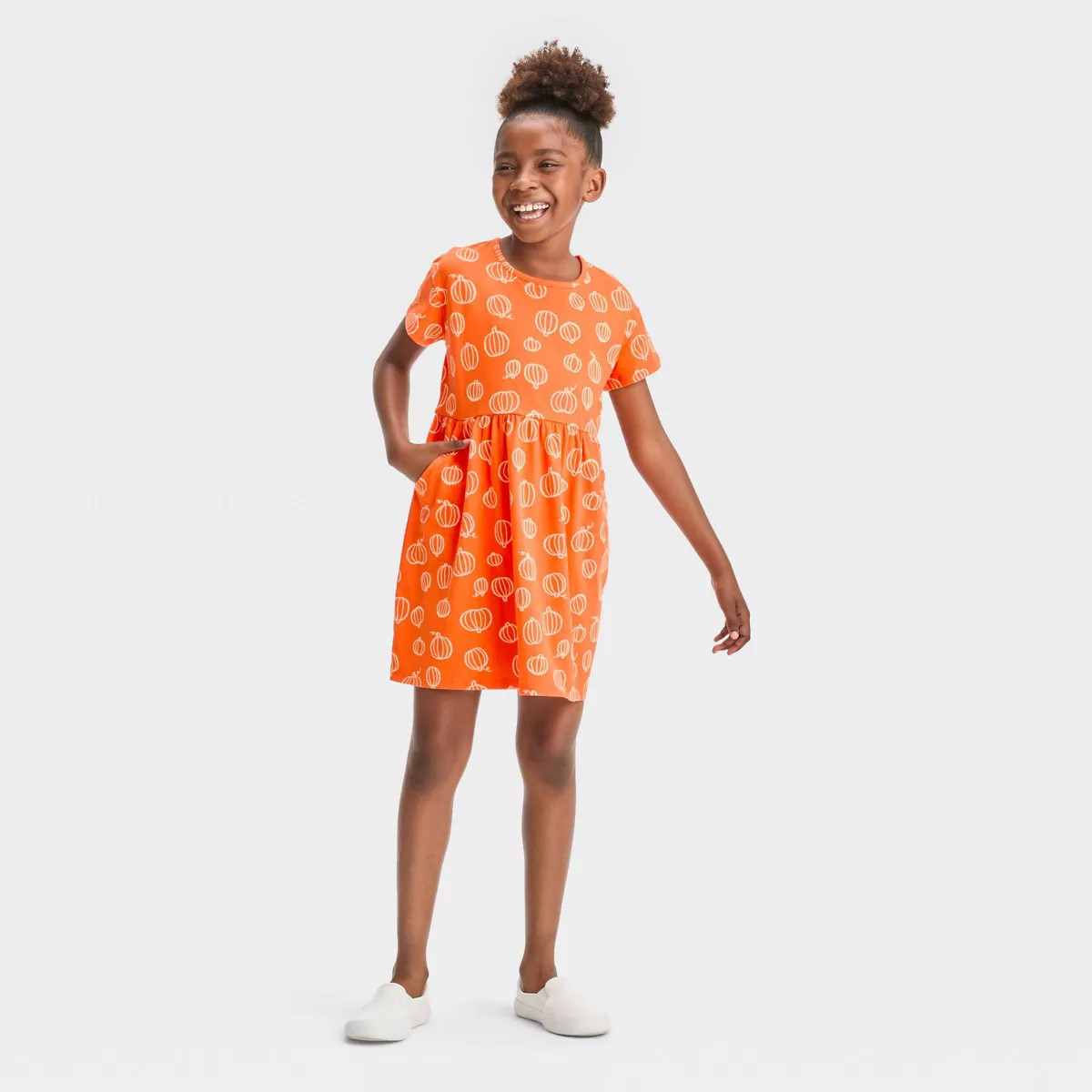 Girls' Relaxed Fit Short Sleeve Halloween Dress - Cat & Jack™ | Target