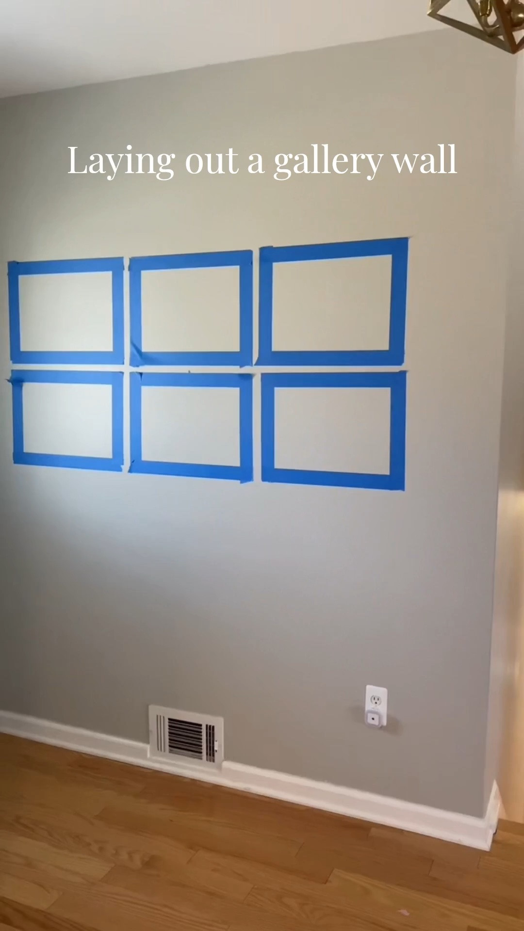 This is how I lay out my gallery wall before ever hammering a nail into the sheetrock. It allows you to measure the correct spacing and make sure the frames are level, without unnecessary nail holes. 

#gallerywall #homestyling #homedesign #homestyle #DIYhome #DIYproject #walldecor #pictureframes #hallwaydecor

#LTKHome #LTKSaleAlert