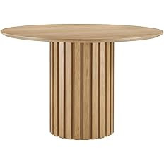 Modway Senja 47" Round Modern Style MDF and Wood Dining Table in Oak | Amazon (US)
