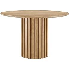 Modway Senja 47" Round Modern Style MDF and Wood Dining Table in Oak | Amazon (US)