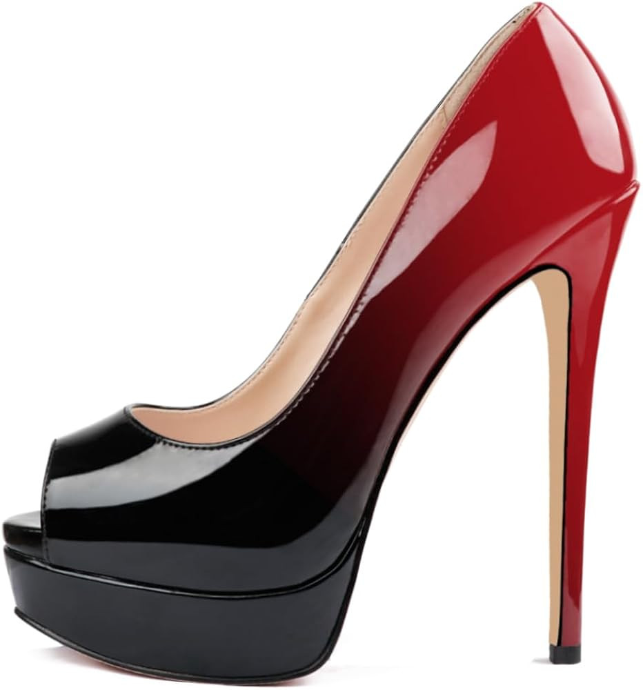 MERUMOTE Women's Platform Stiletto Heels Shoes Peep Toe Pumps 6 inch Heels for Dress Wedding Part... | Amazon (US)