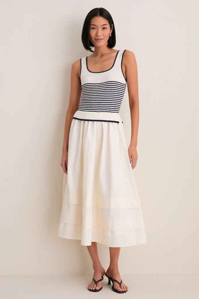 Exclusive Cream Striped Midi Dress | Tuckernuck (US)