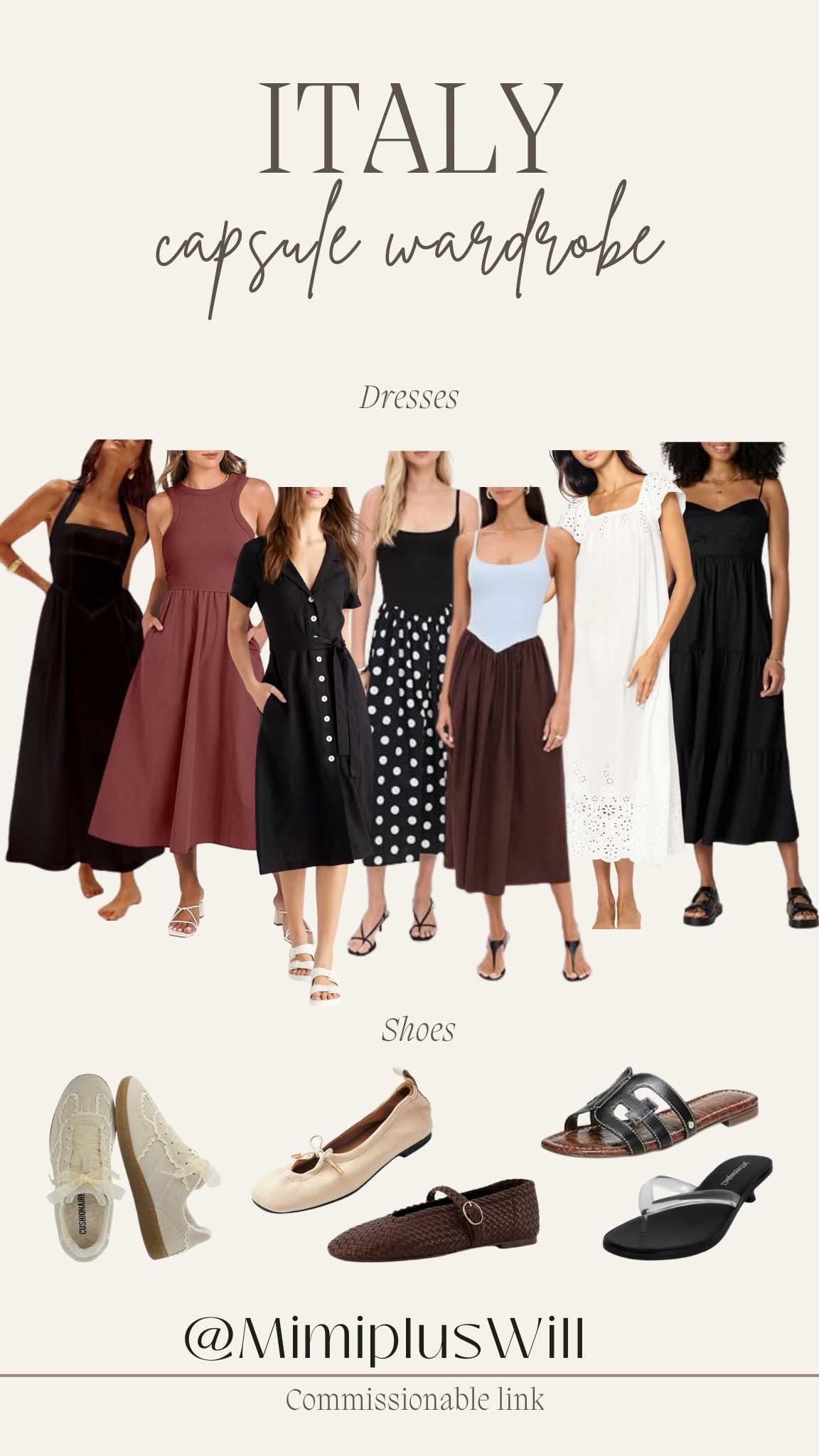 Dresses and shoes for Italy vacation capsule wardrobe! 

Petite friendly! 
Size small in all

5'0" 140lbs 

#LTKPetite #LTKTravel #LTKStyleTip