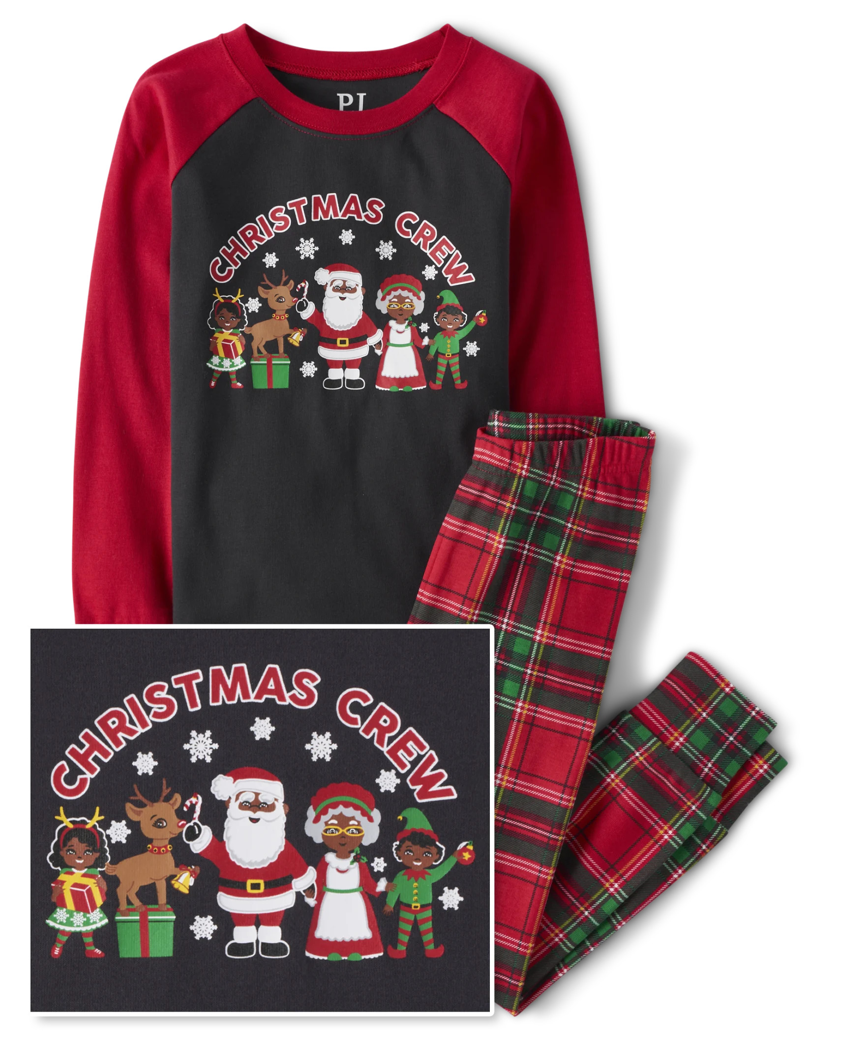 Unisex Kids Matching Family Christmas Crew Snug Fit Cotton Pajamas - ruby | The Children's Place
