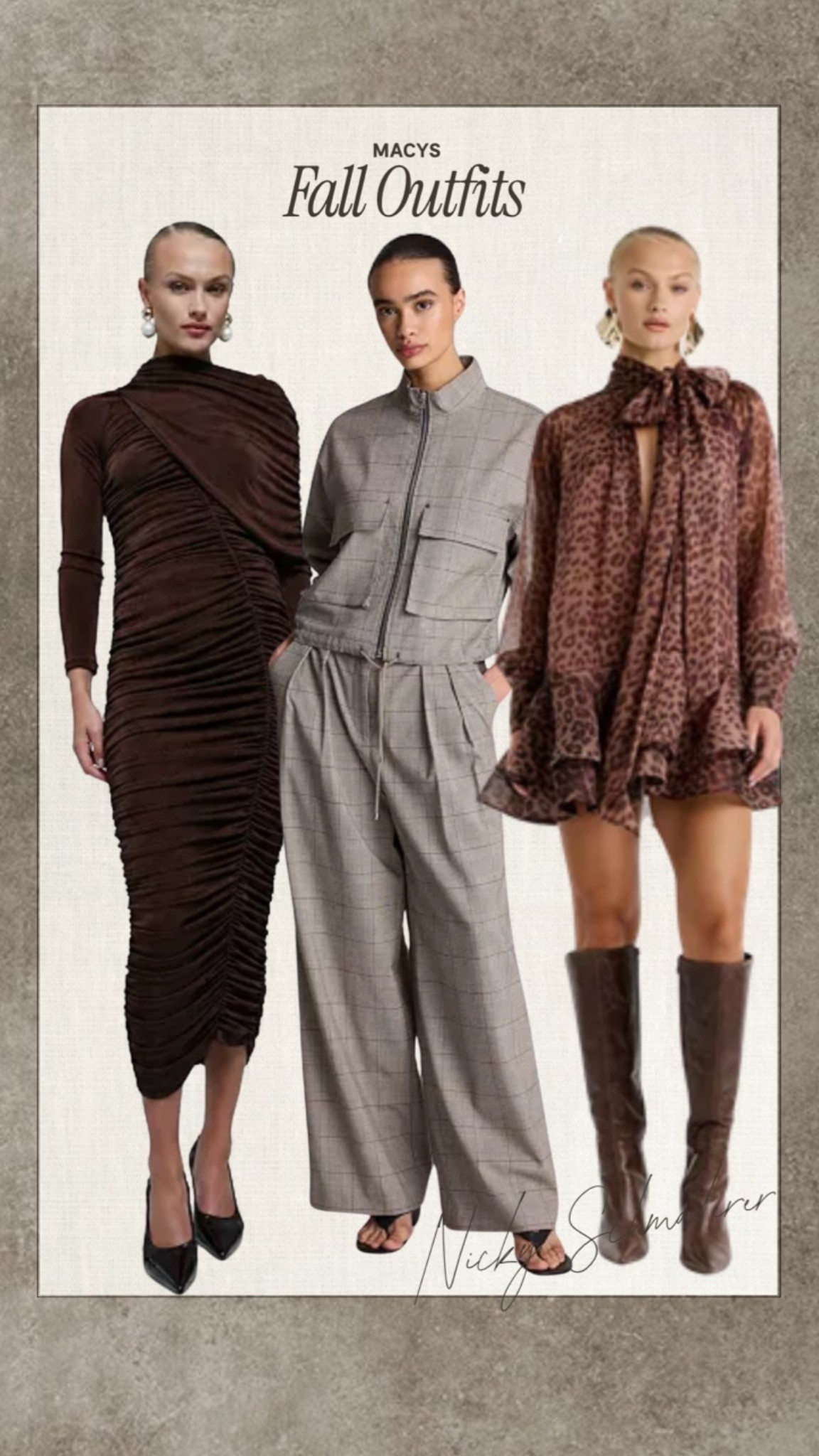 @macys fall outfits on sale now // trending pieces for fall weddings and date night 

Brown dress
Leopard dress
Jacket set

#LTKootd #LTKSeasonal #LTKSaleAlert