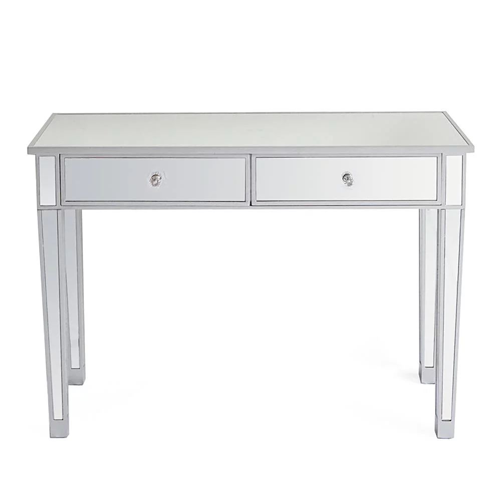 Winado Mirrored Desk Entry Table with 2 Drawers Mirrored Console Tables Mirrored Vanity Makeup Ta... | Walmart (US)