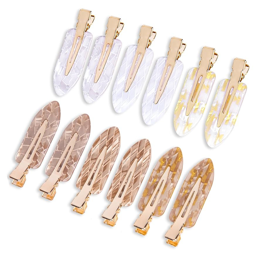 No Crease Creaseless No Bend Hair Clips For Styling Non Slip Flat Clips For Makeup Hair Accessori... | Amazon (US)