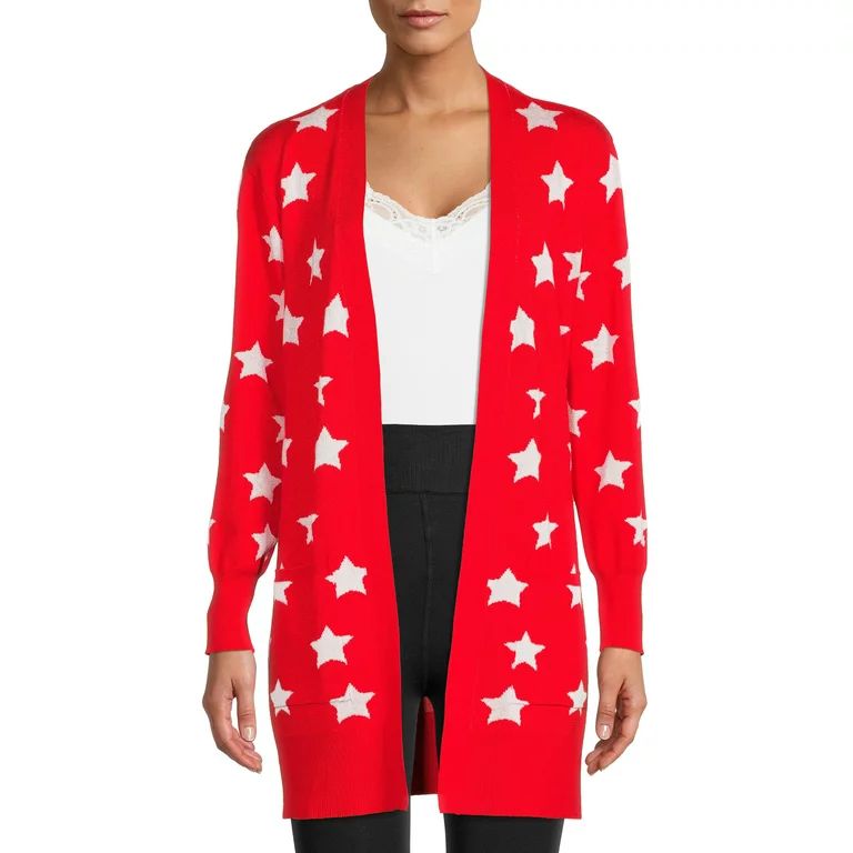 Heart N Crush Women's Patterned Open-Front Cardigan | Walmart (US)