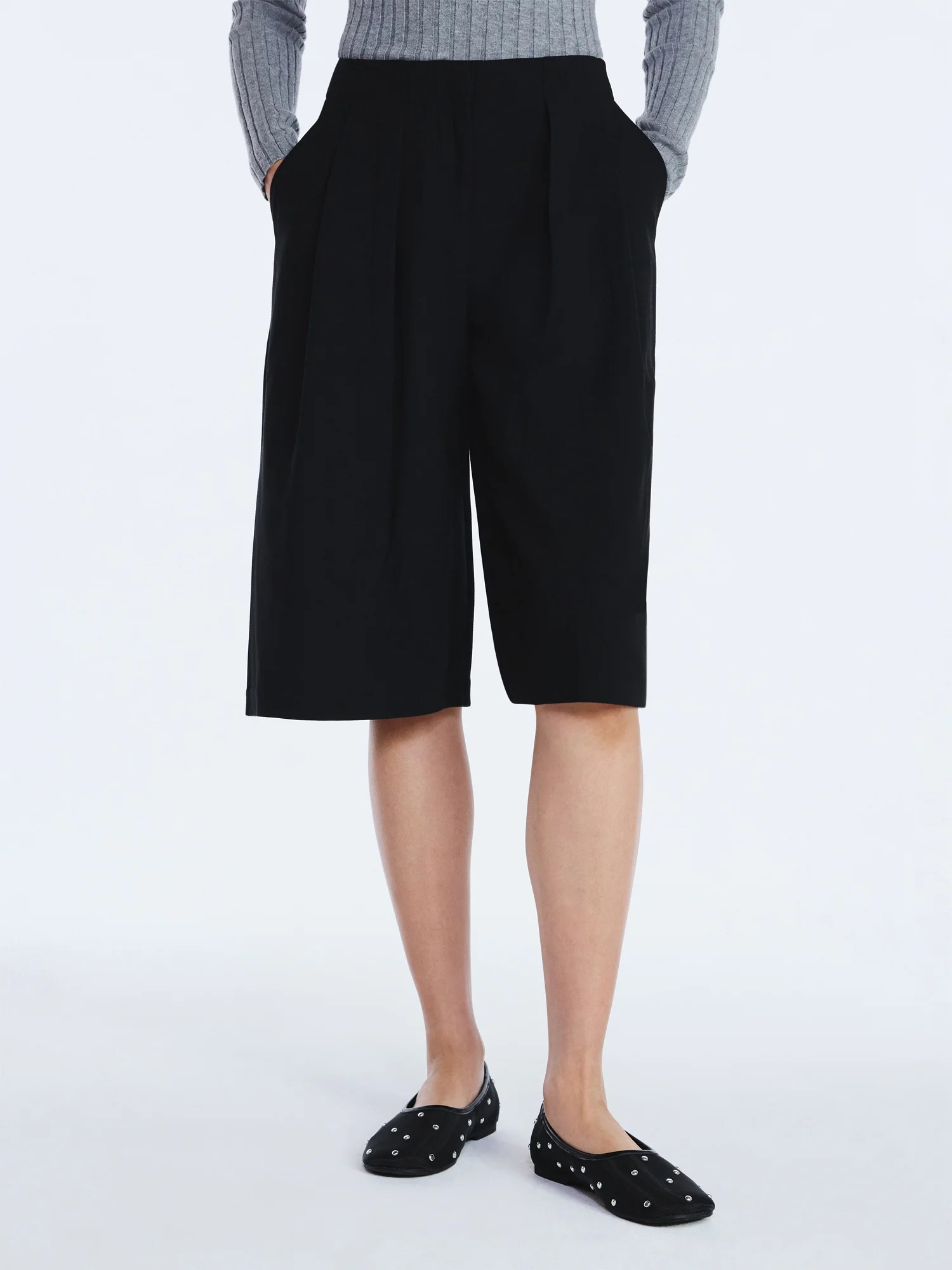 Scoop Women's and Women's Plus Pleated Culotte Pants, 22.5'' Inseam, Sizes 0-26W | Walmart (US)