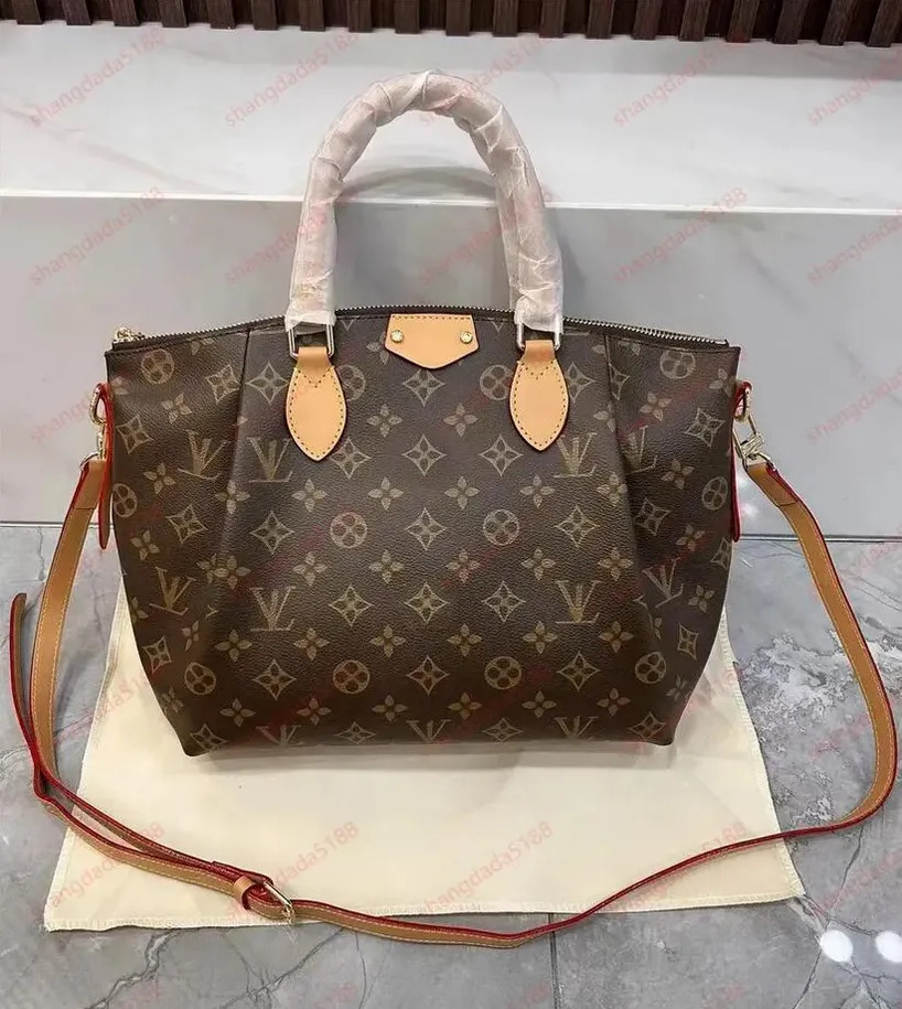 Designer Bags Women Shoulder Bag Hobos Purse Brown Old Flower Tote Bag Letter Genuine Leather Bag... | DHGate