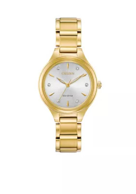 Gold-Tone Stainless Steel Eco-Drive Corso Bracelet Watch | Belk