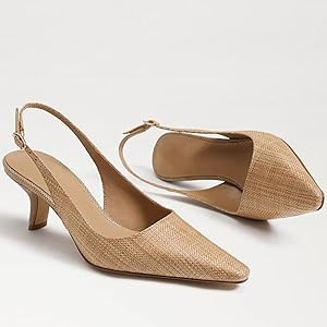 olomisa Slingback Pumps for Women, Kitten Heels with Pointed Toe Low Heel Sandals Ankle Buckle St... | Amazon (US)