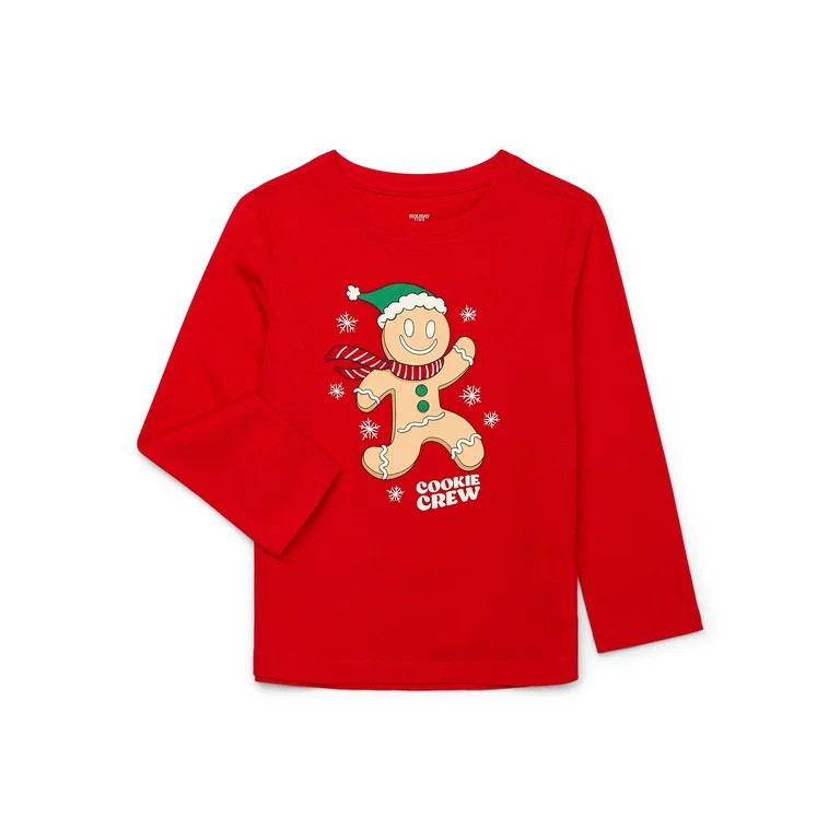 Holiday Time Christmas Toddler Graphic Tee with Long Sleeves, Sizes 12M-5T | Walmart (US)