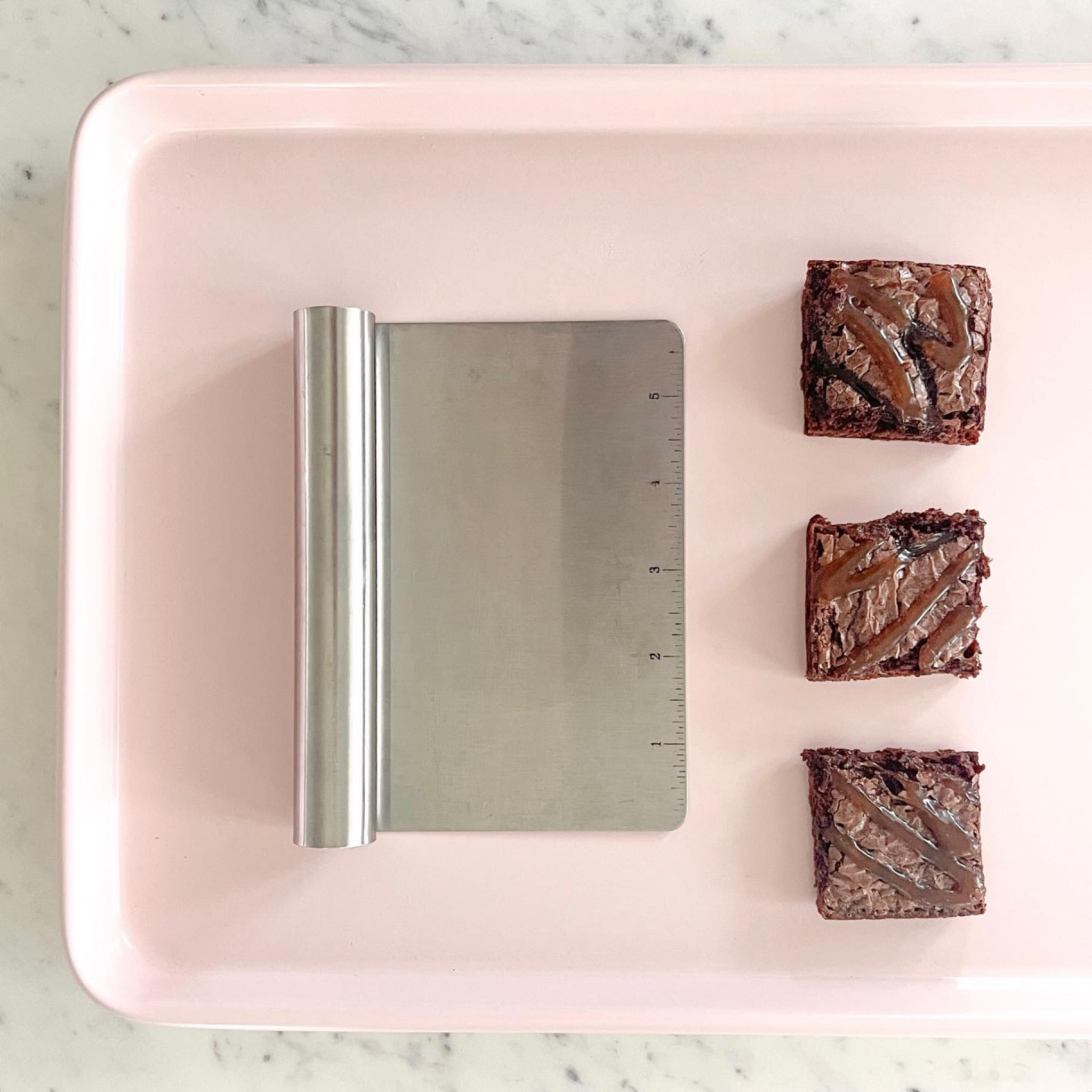 Pink baking sheet / jelly roll pan set & a pastry knife / bench knife for easy cutting & serving. Valentines, baking, baker, pastel, galentines  

#LTKunder50 #LTKhome #LTKSeasonal