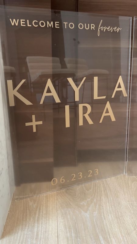 DIY Acrylic Wedding Sign supplies! I used my Cricut Explore 3, thick acrylic sheets, and permanent vinyl to create these large statement signs for our wedding day on a budget!

#LTKunder100