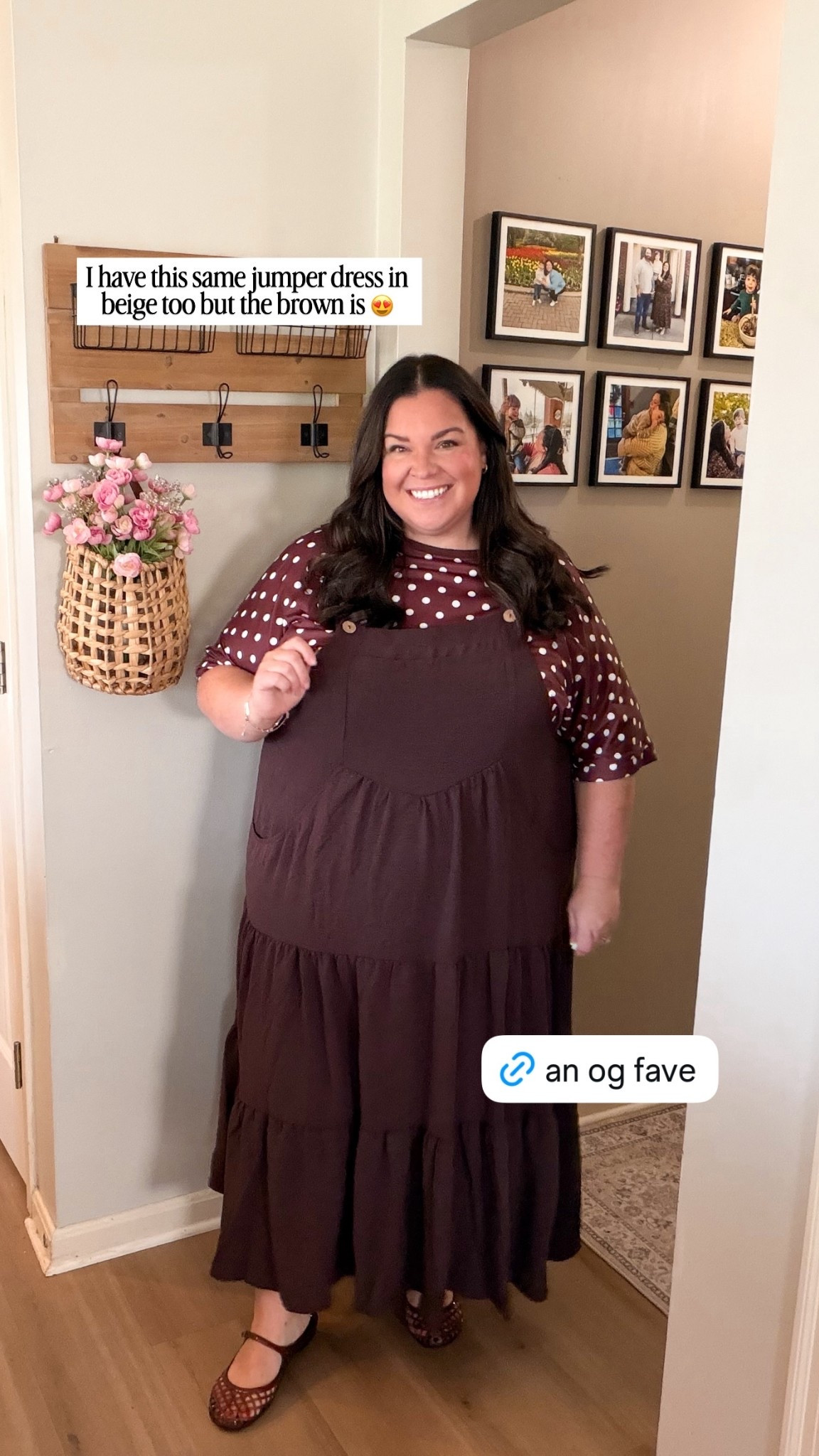 I have this same jumper dress in beige too but the brown is 😍

#LTKootd #LTKSeasonal #LTKPlusSize