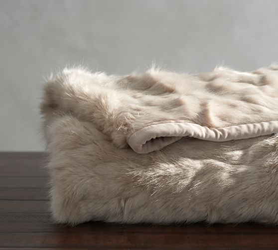 Faux Fur Mini Ruched Throws | Pottery Barn (US)