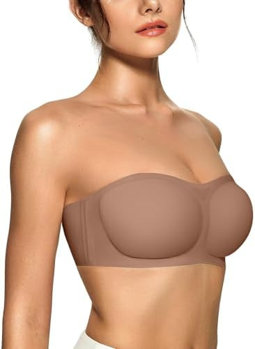 OEAK Womens Strapless Bras Push Up Bandeau Bra Non Slip Wireless Supportive Padded Bras Seamless ... | Amazon (US)
