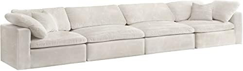 Meridian Furniture Cozy Collection Contemporary Fiber Filled Cloud-Like Comfort Overstuffed Velve... | Amazon (US)