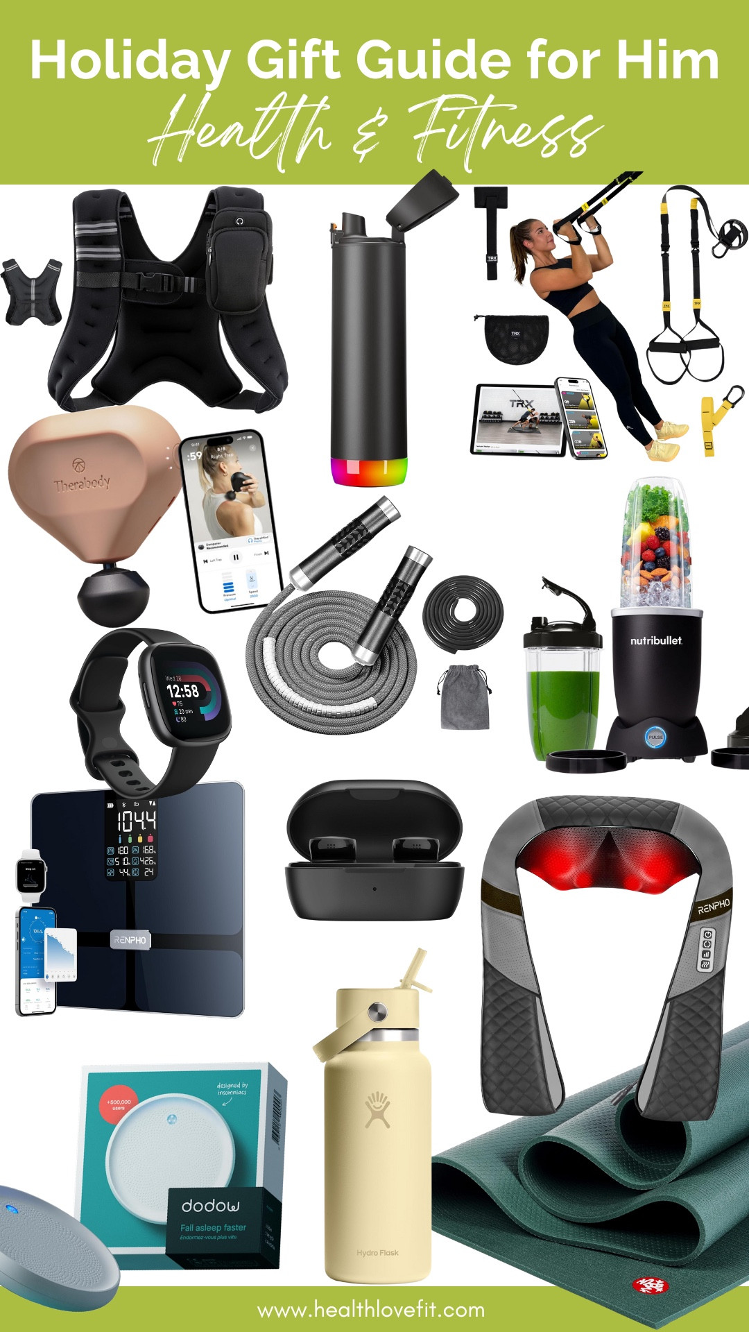 Holiday and Christmas gift ideas for the men in your lives. This gift guide is all about health and fitness. Everything is from amazon in time for prime day deals! 

#LTKHoliday #LTKMens #LTKxPrimeDay