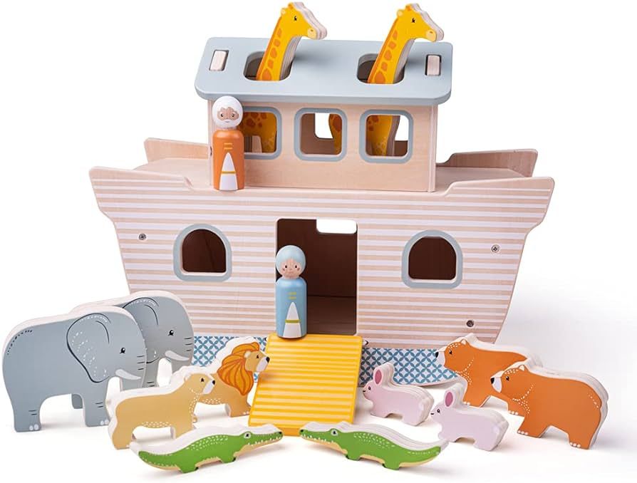 Bigjigs Toys, 100% FSC Certified Wooden Noahs Ark, Wooden Toys, Baby Toys, Toddler Toys, Noahs Ar... | Amazon (US)