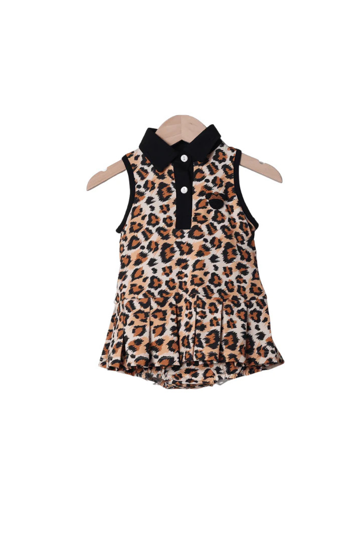 French Knot Mouse Leopard Skirted Bubble | The Smocked Flamingo