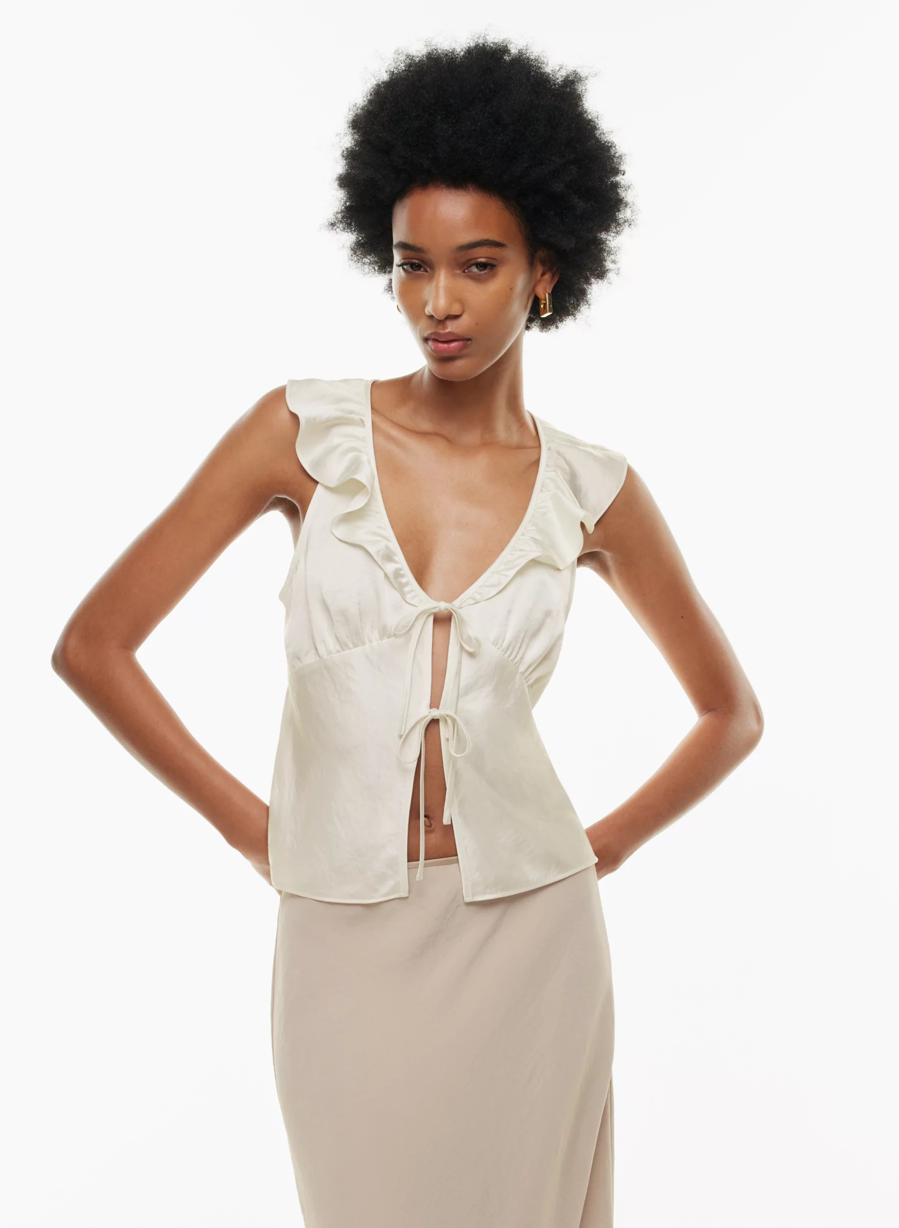 TONKA SATIN BLOUSE | Aritzia