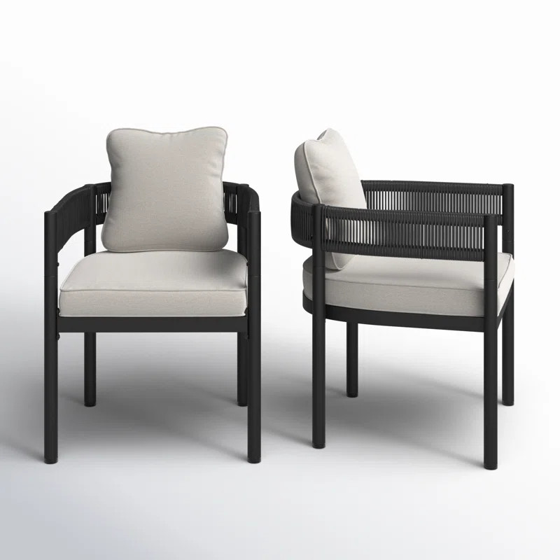 Alexandria Outdoor Dining Chair With Cushions Set Of 2 | Wayfair North America