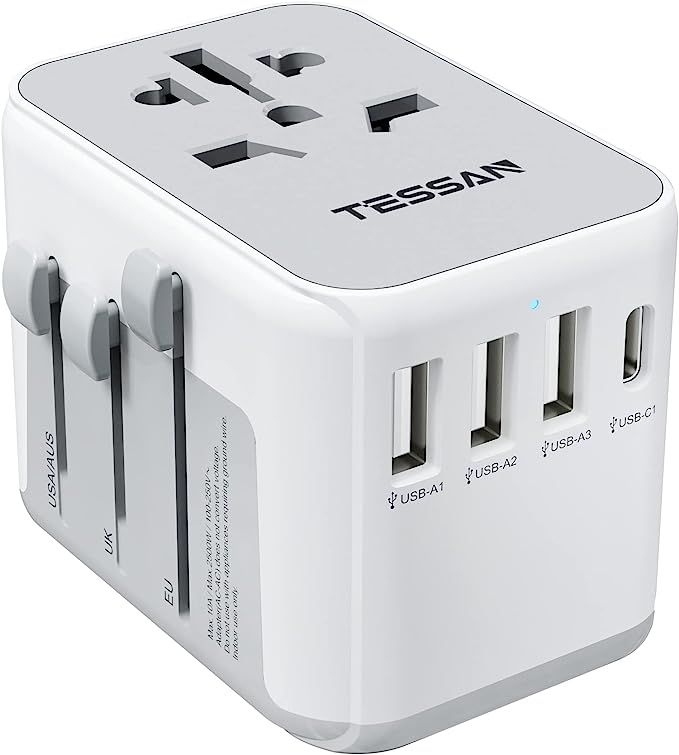 Amazon.com: Universal Power Adapter, TESSAN International Travel Plug Adaptor with 4 USB Ports (1... | Amazon (US)