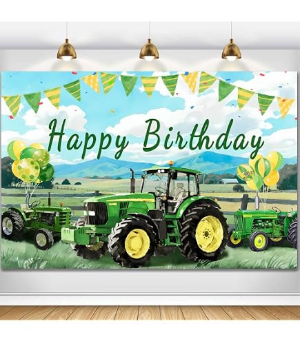 Green Tractor Photo Booth Props Set - Farm Tractor Cardstock Standee for Birthday Parties, Baby S... | Amazon (US)