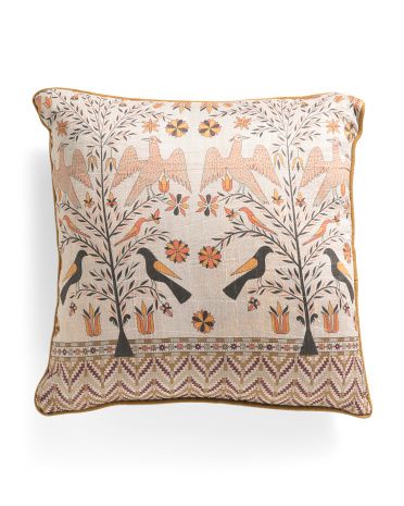 18x18 Silk Embroidered Pillow | TJ Maxx