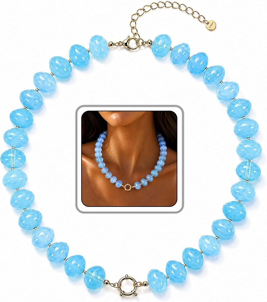 TLY Chunky Beaded Necklace for Women Trendy Colorful Boho Beach Summer Choker Necklace Multicolor... | Amazon (US)