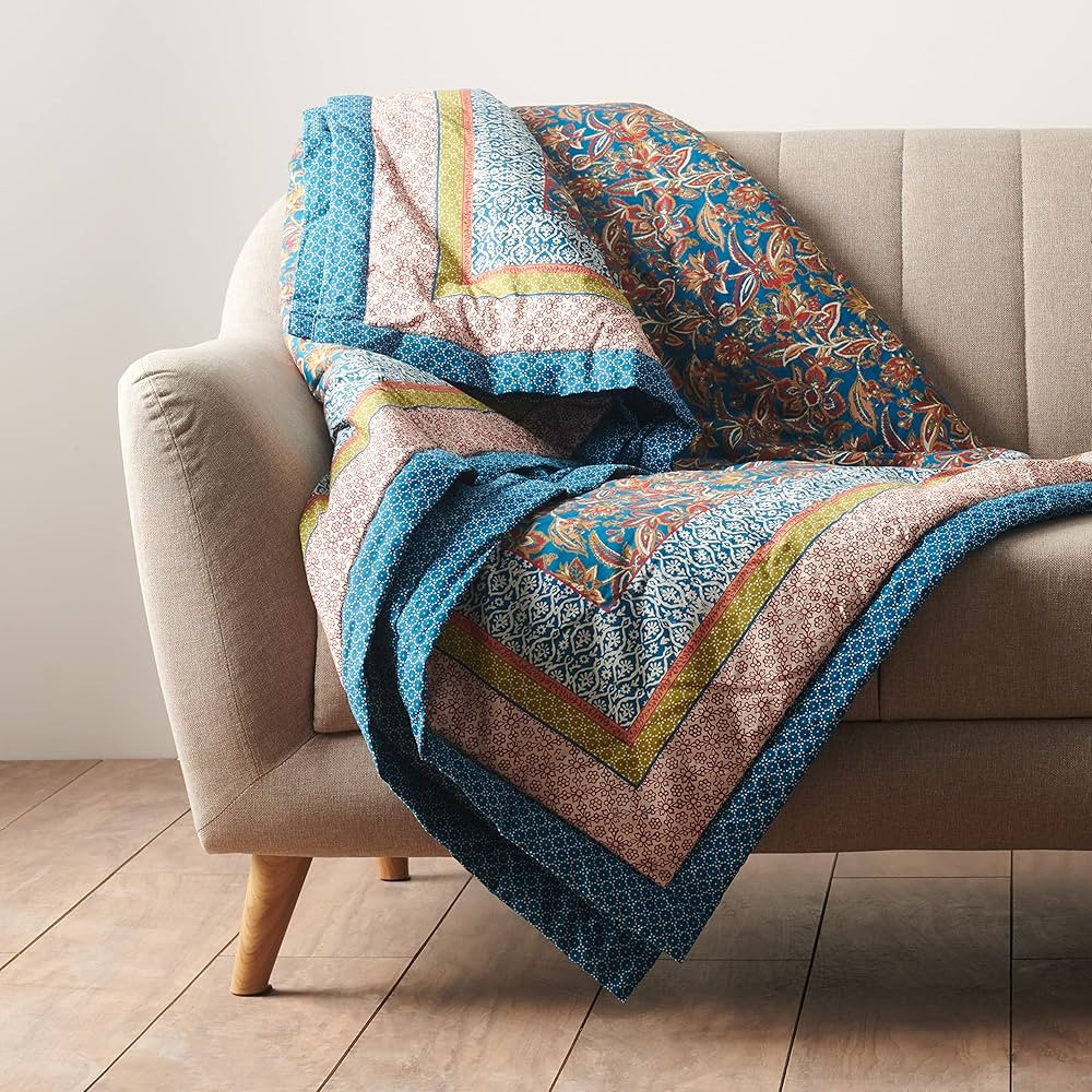 Maison d' Hermine Kerala Cotton Throw Blanket Bohemian Bedding Lightweight and Breathable for Cou... | Amazon (US)