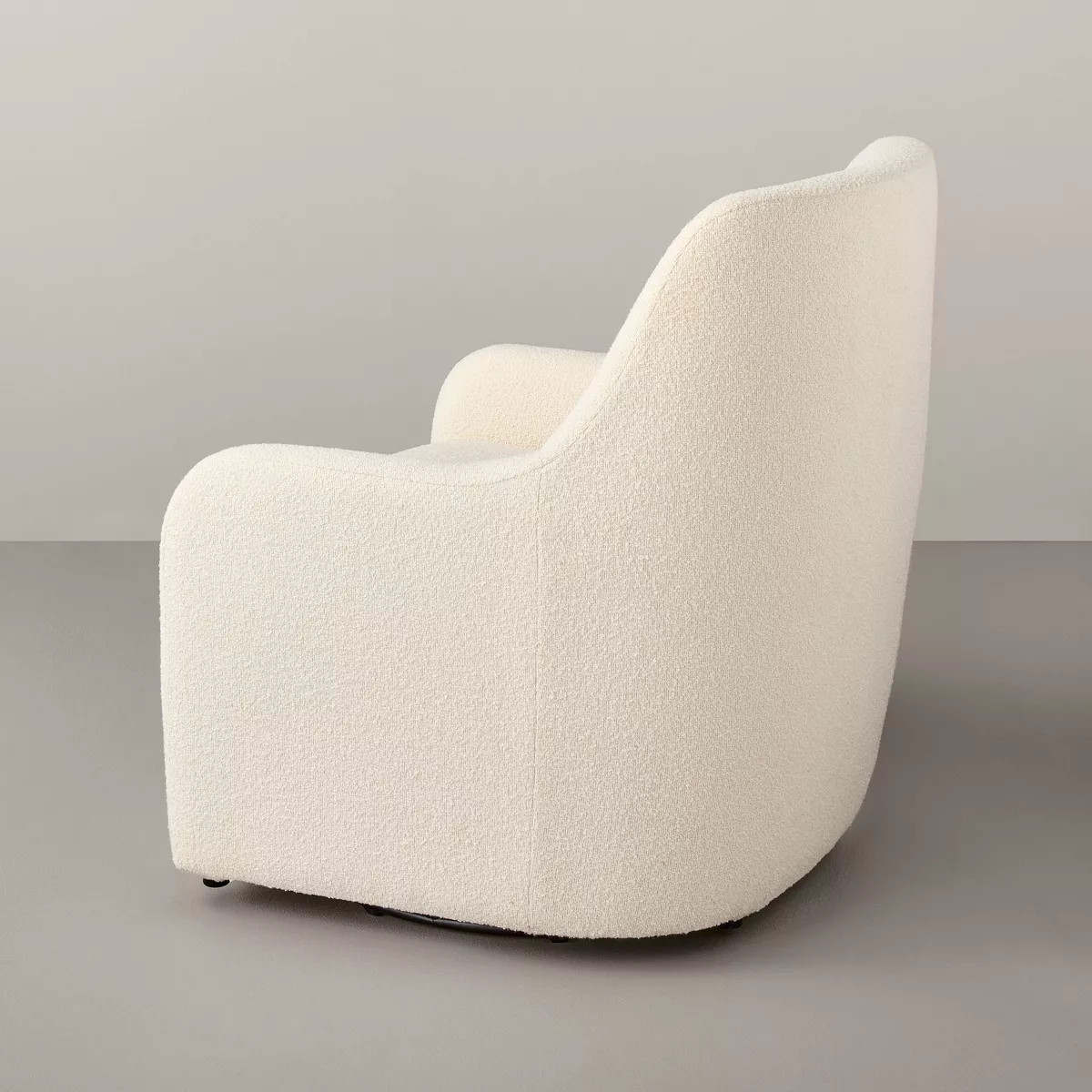 Boucle Upholstered Nursery Swivel Glider Chair Cream - Hearth & Hand™ with Magnolia | Target