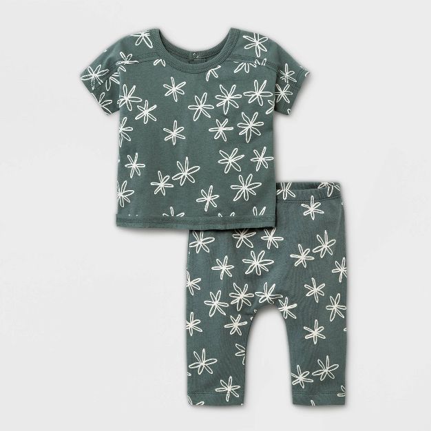 Grayson Mini Baby Boys' 2pc Floral Top & Bottom Set - Blue | Target