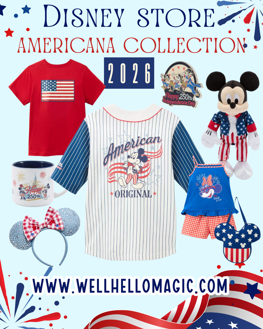 Celebrate America’s 250th anniversary with all of your favorite Disney characters! The Disney Store has released a collection of red, white, and blue favorites for the whole family. From apparel, to home decor, to the most patriotic Mickey plush around, there’s something for everyone to celebrate this summer! Save this board for more Americana finds! 🇺🇸 

 