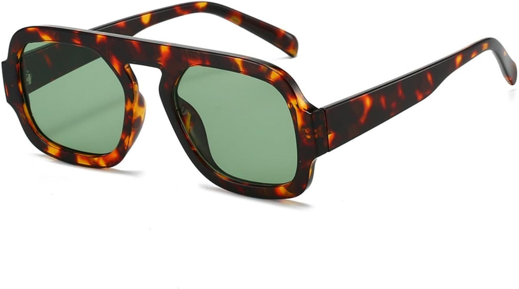 Retro 70s Square Aviator Sunglasses for Women Men Trendy Style Flat Frame Vintage Square Shades | Amazon (US)