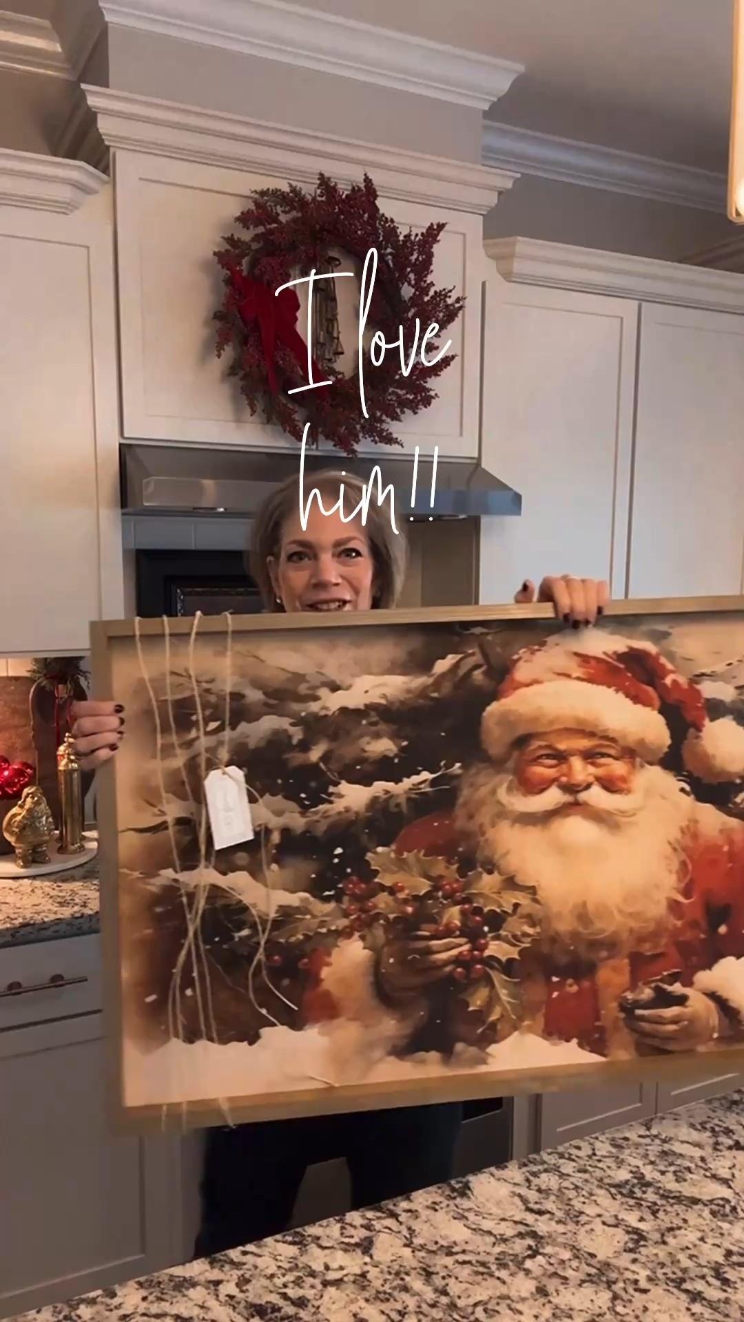 This beautiful Santa canvas is called Holly Jolly Spirit. The size is 22” x 46” with a gold frame. I have a 15% off discount code: FARMHOUSECHIC15
I absolutely adore him♥️

Santa canvas, faux fur pillow covers, pillow inserts, duvet cover, duvet insert, chunky knit blanket, Christmas tree pillow covers, upholstered sleigh bed 

#LTKHome #LTKSeasonal #LTKHoliday