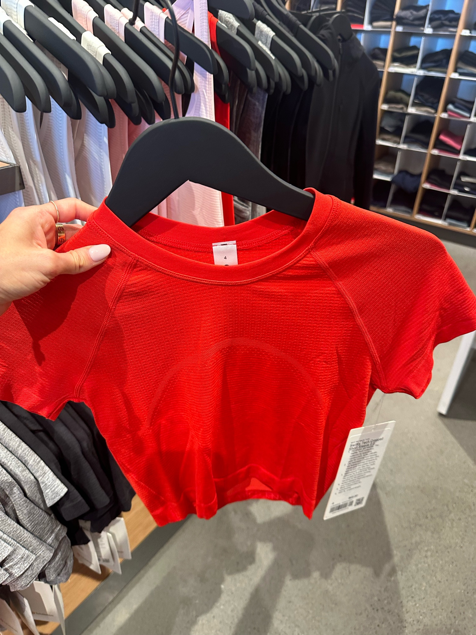Red croppped lululemon shirt size 4 

#LTKfindsunder50 #LTKfindsunder100