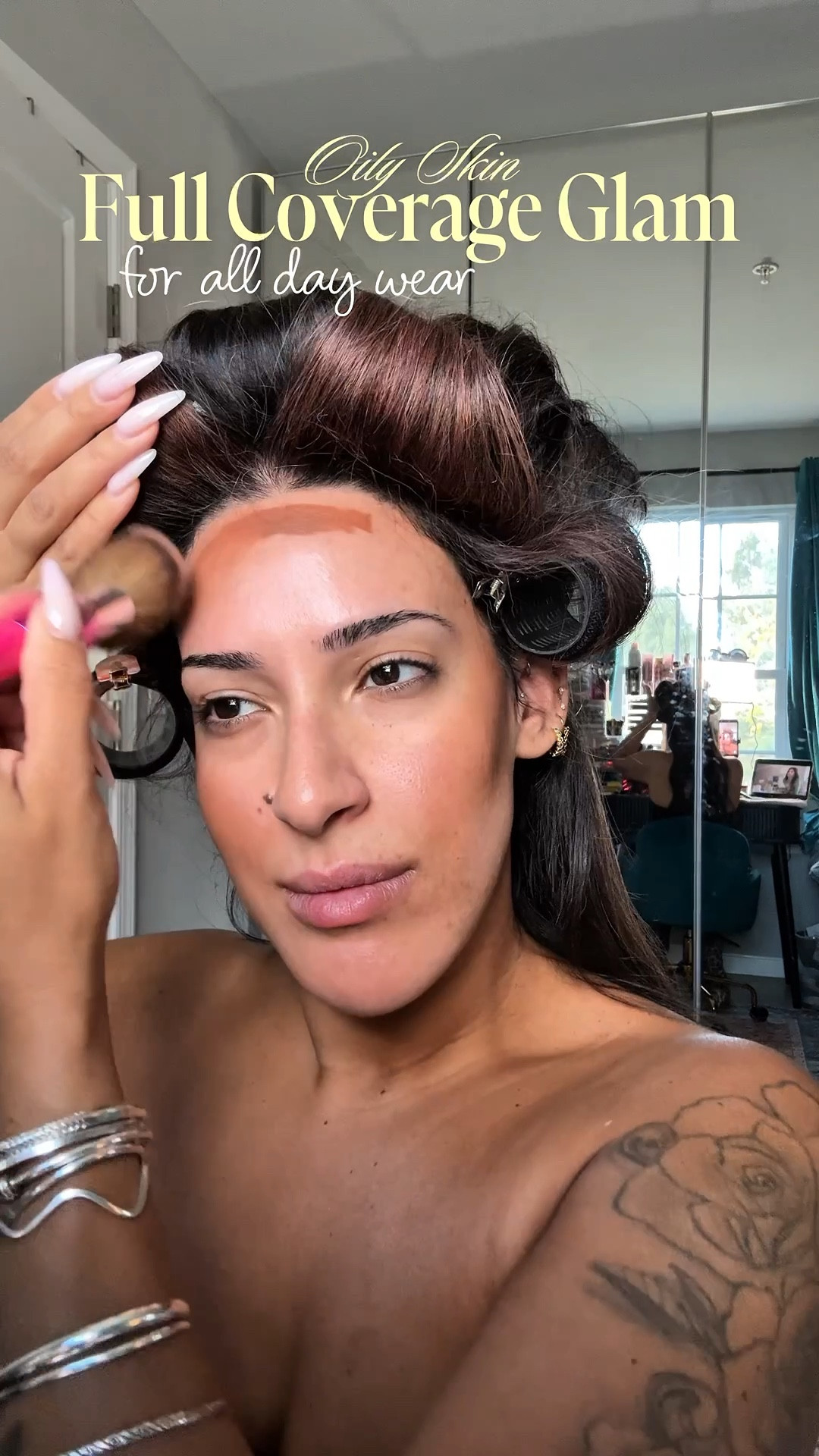 Makeup in a minute: Full Glam Oily Skin Edition - long wear and airbrush finish

Danessa Myricks yummy skin, water powder serum
Elf halo glow liquid filter | shade 7
Makeup By Mario concealer | 180
Elf concealer | Fair Rose
Charlotte Tilbury Hollywood flawless filter | shade 5
Danessa Myricks yummy skin blurring bomb powder | shade 6
Huda Beauty blush filter, liquid blush, intense guava
Huda Beauty easy bake, loose baking, and setting powder | peach pie
One Size loose translucent powder
Makeup by Mario surrealskin soft blur setting powder | 5 warm honey
One size Beauty bouclé silk cellulose airbrushed powder in the shade dark deep
Maybelline city bronzer in the shade 300
NYX buttermilk blush | Had Butta
Patrick Ta Beauty double take cream and powder blush | Just Enough 
Anastasia Beverly Hills, BrowWiz | chocolate
Urban decay 24/7 glide on eye pencil in the shade demolition
Morphe bake and set powder brightening peach
Mac creme de nude Lipstick 
Charlotte Tilbury KKW lipstick
Gemme glass finish lip topper in the shade date night
Juvias place eyelashes | nefertiti 
Essence lash without limits tubing mascara
Danessa Myricks yummy skin liquid blurring balm, mattifying setting spray




#LTKBeauty