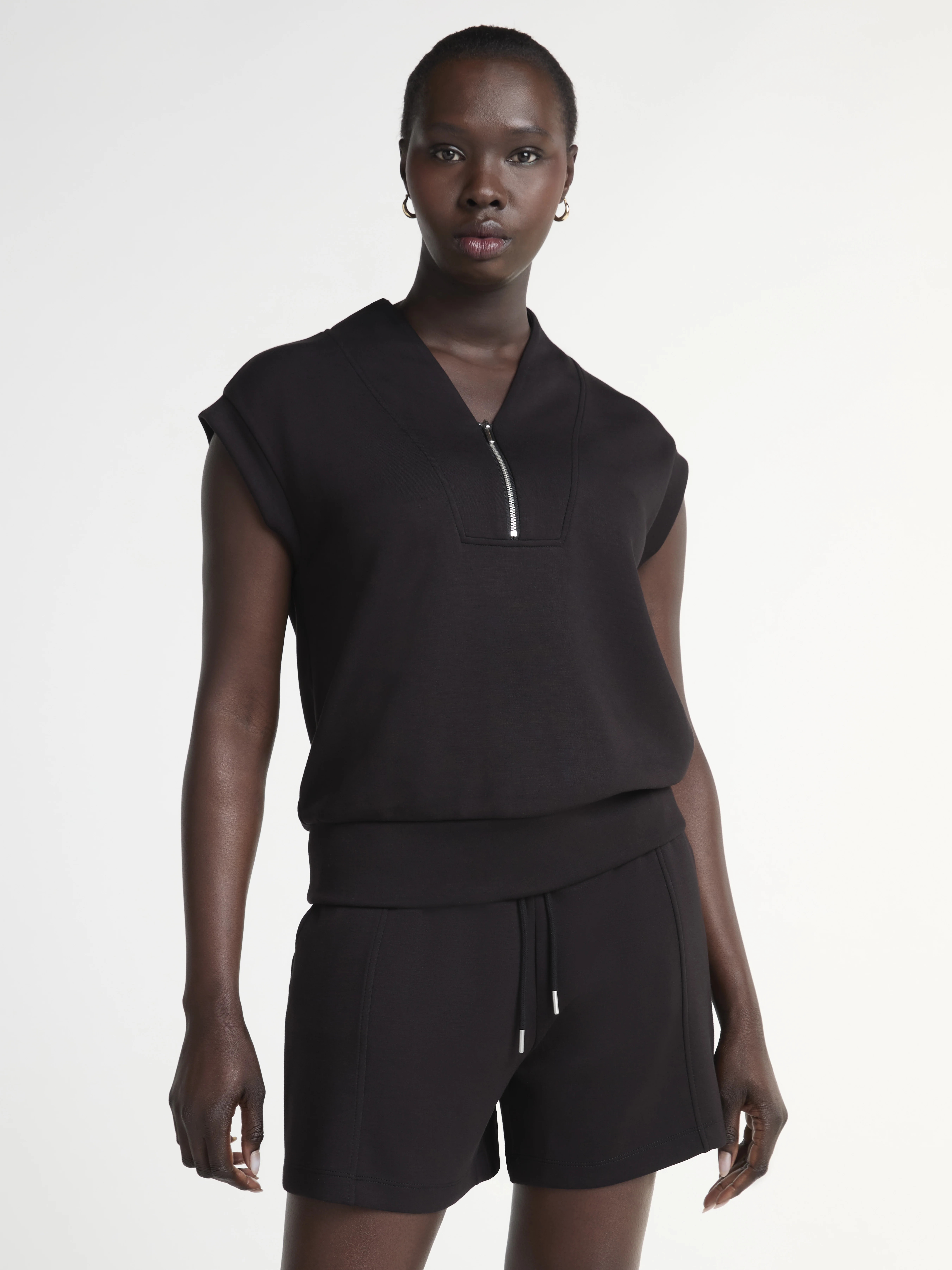 Scoop Women's Ultimate Scubaknit Zip Front Shawl Top, Sizes XS-XXL - Walmart.com | Walmart (US)