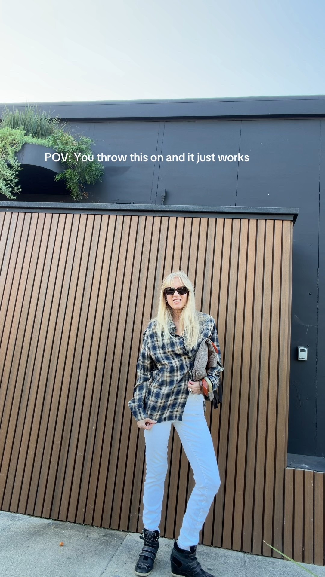 The best cozy plaid shirt and currently on sale!
#grwm #findsunder50 #ootd #fallstyle #plaidshirt #whitejeans #sneakers #sunglasses #holidayseason

#LTKgrwm #LTKFindsUnder50 #LTKootd