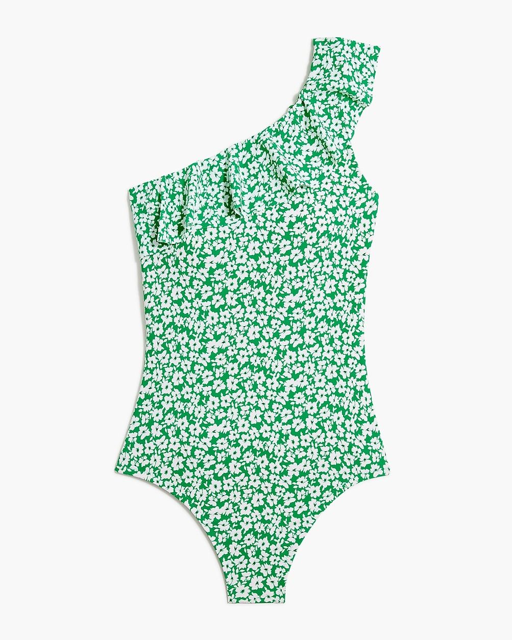 Printed ruffle one-shoulder  one-piece swimsuit | J.Crew Factory