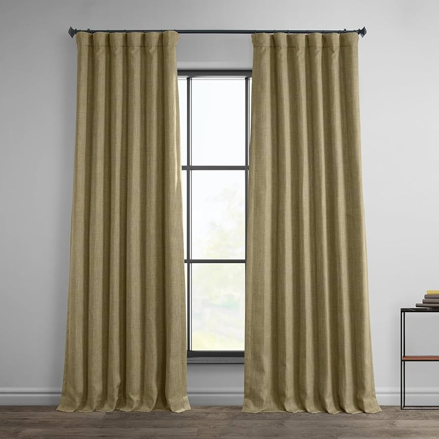 HPD Half Price Drapes Faux Linen Room Darkening Curtains - 120 Inches Long Luxury Linen Curtains ... | Amazon (US)
