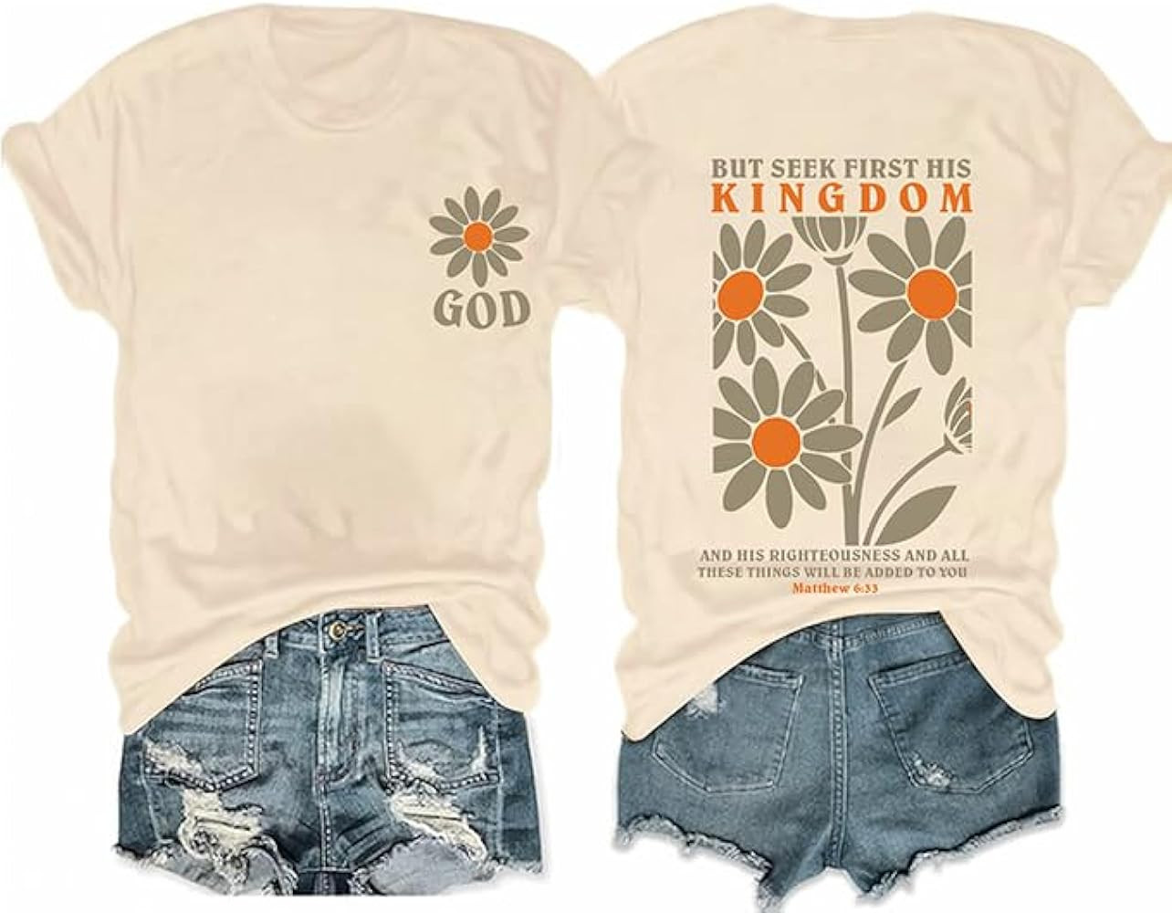 Faith Shirts for Women Christian Shirt Jesus Cross Graphic Tees Bible Verse Religious Sayings Cas... | Amazon (US)