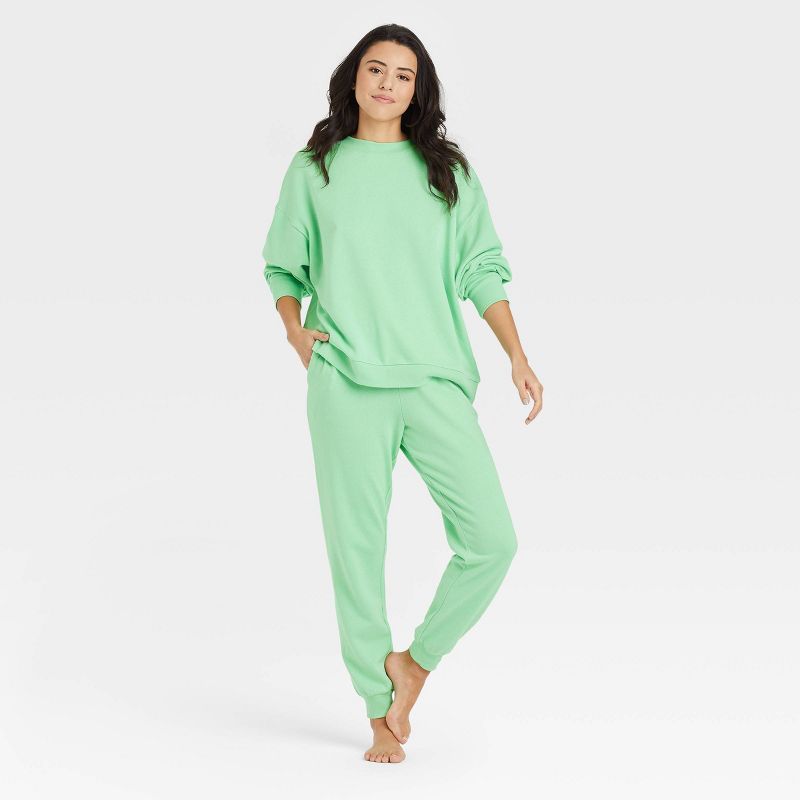 Women&#39;s French Terry Lounge Joggers - Colsie&#8482; Green XS | Target
